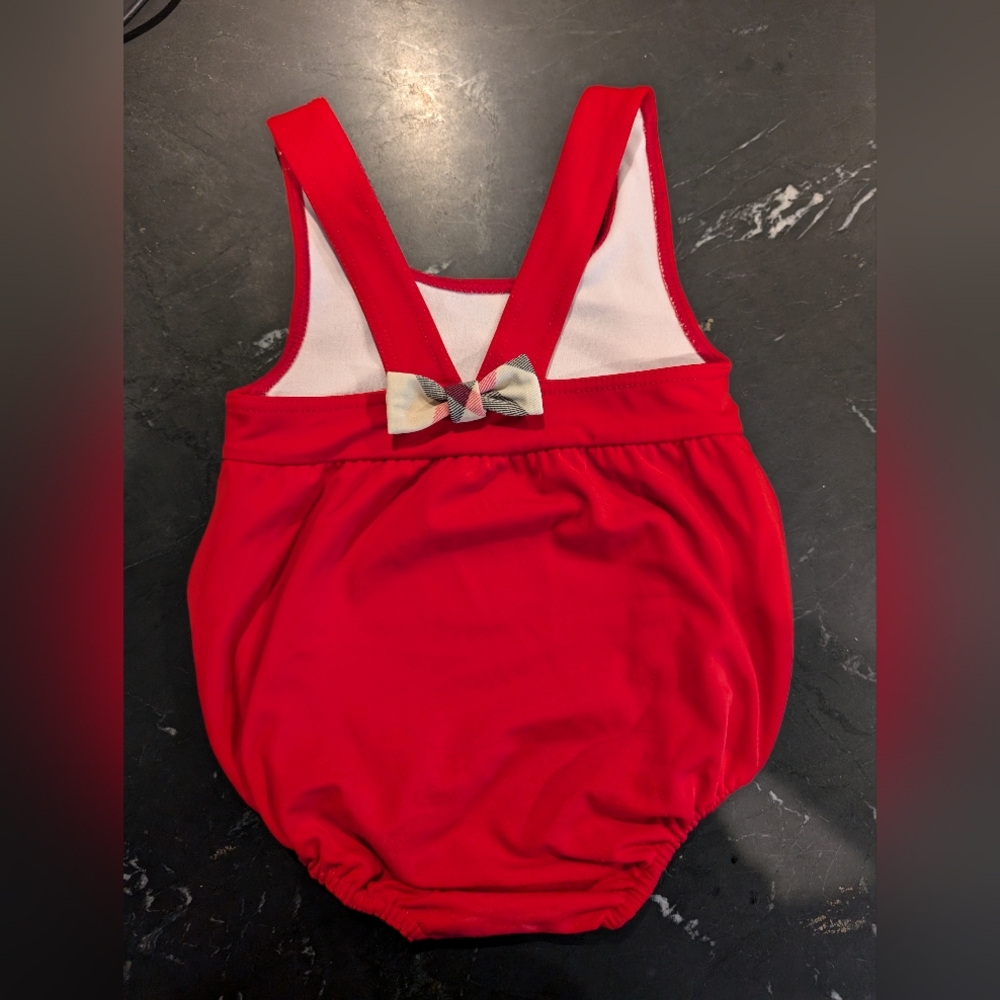 Red Burberry Swim Suit